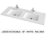 Plan vasque lavabo sur mesure : L 120 à 201 x P 40 à 51 cm, finition lisse mate, 10 couleurs au choix, Anti bactérien, résine Akrytan® teinté dans la masse, Livraison Offerte.